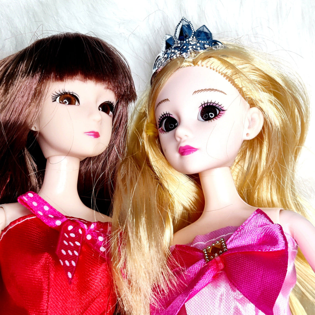 Enchanting Duo: Fashion Doll Set with 2 Dolls and 8 Stunning Outfits Toy KidosPark