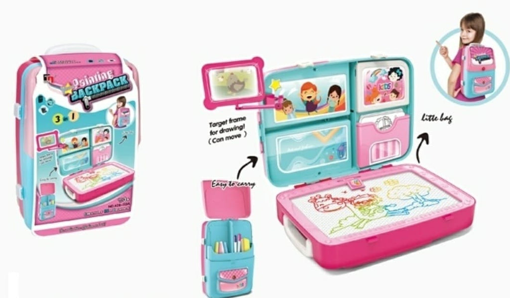 Explore and Create: I3-in-1 Drawing Backpack for Kids' Artistic Adventures Art and Crafts KidosPark