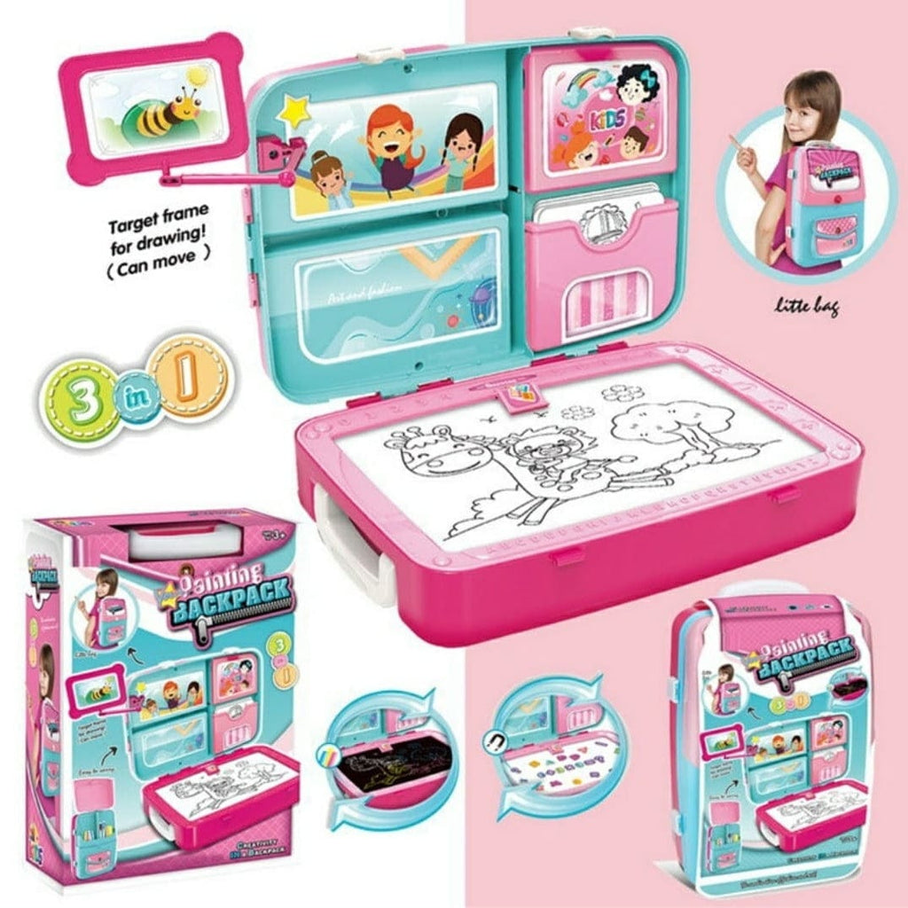 Explore and Create: I3-in-1 Drawing Backpack for Kids' Artistic Adventures Art and Crafts KidosPark