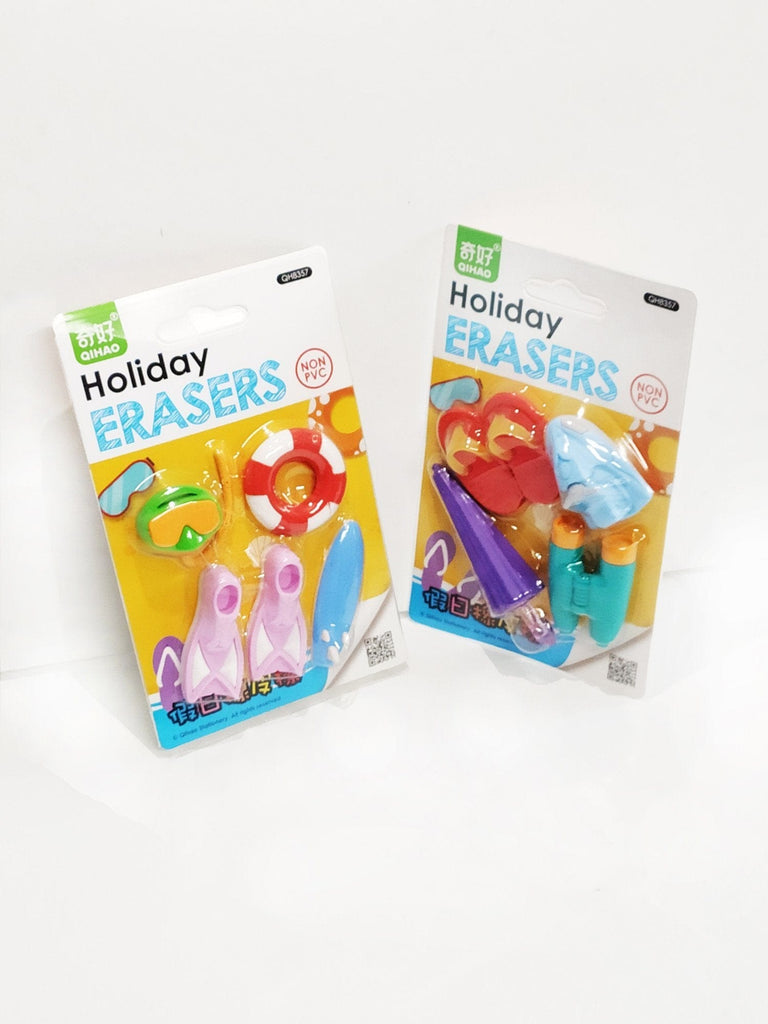Fancy Holiday Themed Erasers Pack for Kids - Pack of 2 stationery KidosPark