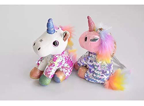 Fluffy and soft sequinned Unicorn key chain/ Bag accessory/ Car decor Keychain KidosPark