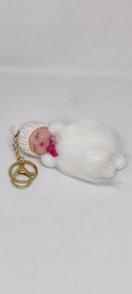 Fluffy and soft Sleeping baby doll keychain/ Bag accessory/ Car decor (Single Piece) Keychain KidosPark