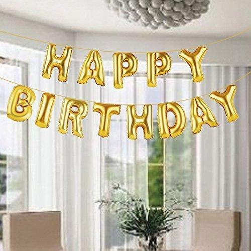 Happy Birthday Foil Balloons for Party - Golden Balloons KidosPark