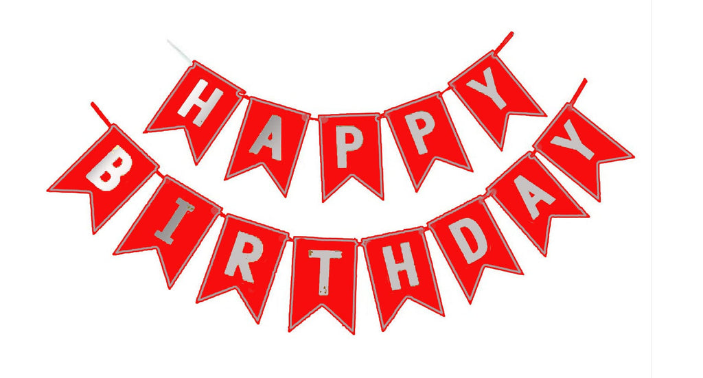 Happy Birthday Glitter banner - Red bannner KidosPark