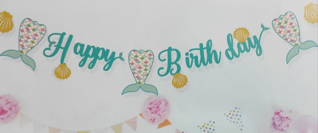 Happy Birthday Mermaid theme banner Banner KidosPark