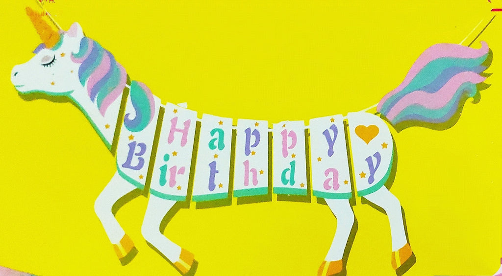 Happy Birthday Unicorn theme banner Banner KidosPark