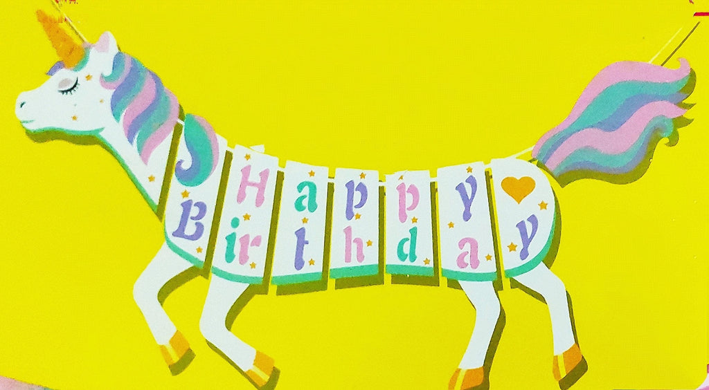 Happy Birthday Unicorn theme banner Banner KidosPark