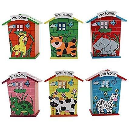 Hut shaped wooden piggy banks Piggy Bank KidosPark