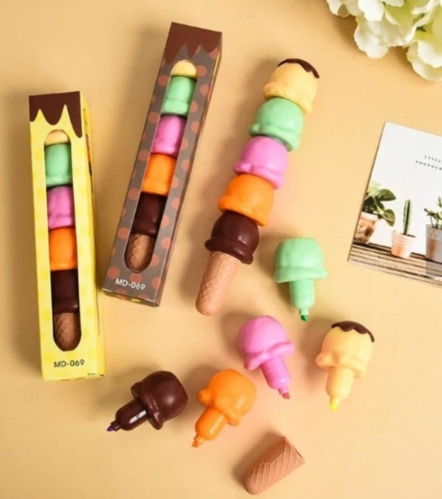 Icecream design 5 in 1 highlighter pen Art and Crafts KidosPark