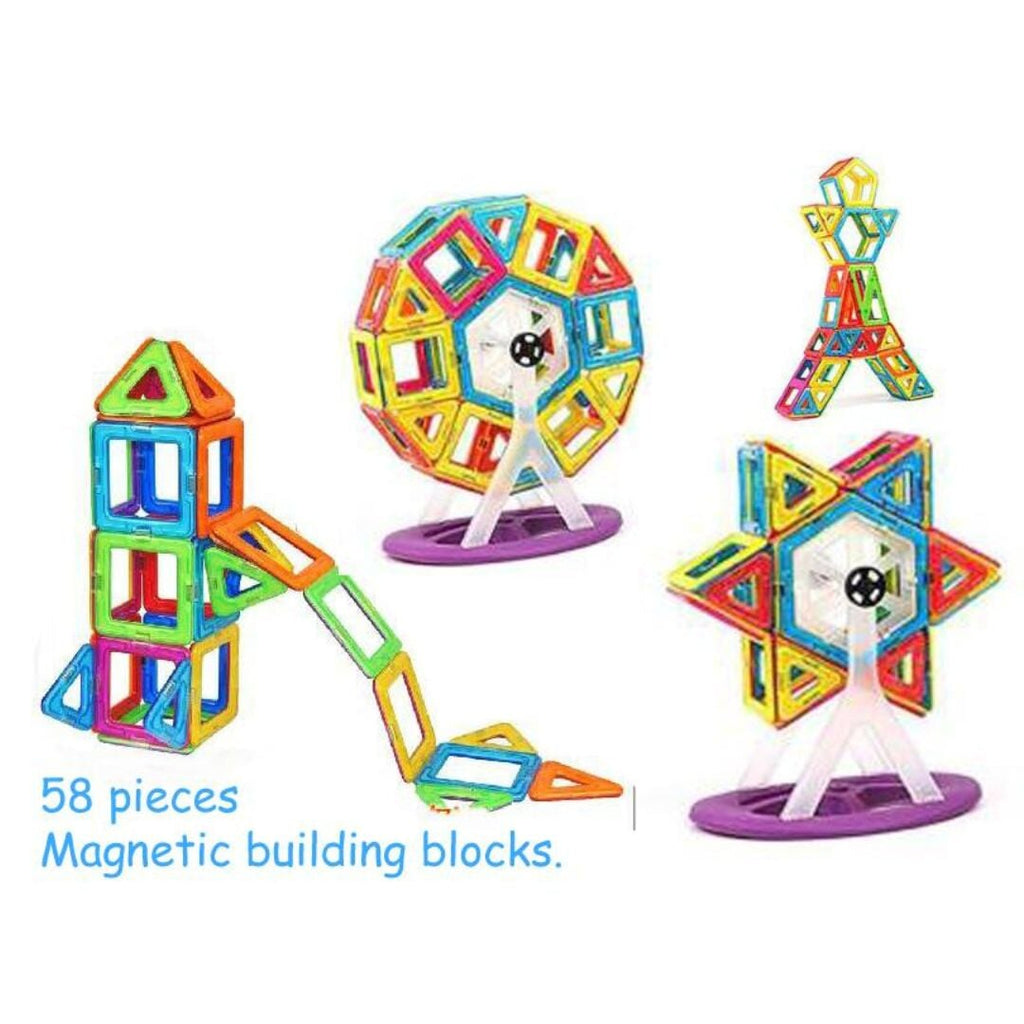 Inspire Carnival Creativity: 58-Piece Magnetic Building Blocks for Imaginative Play blocks KidosPark