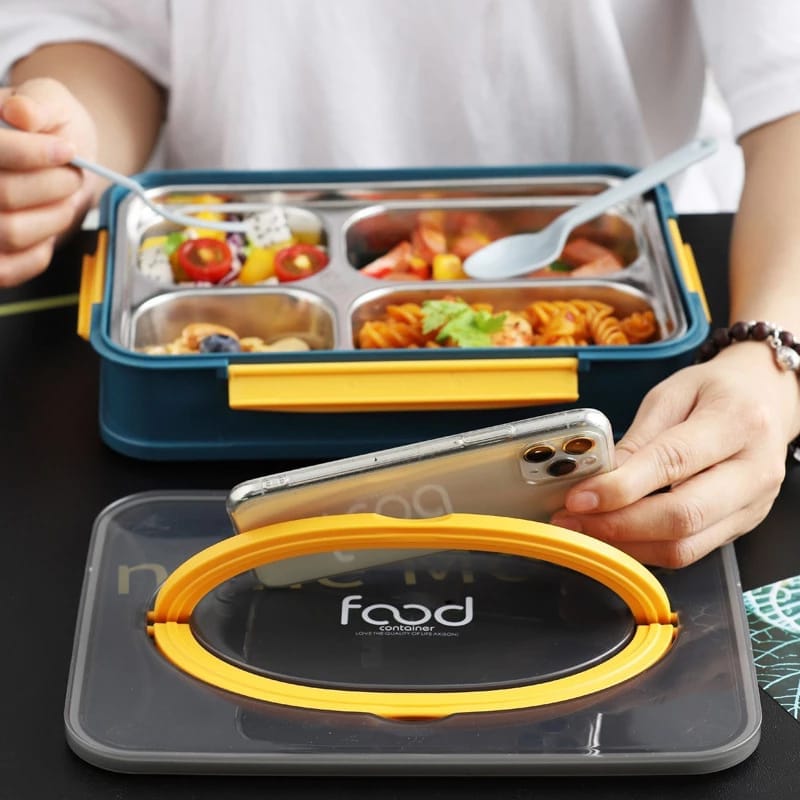 Insulated 4 compartments stainless steel lunch box for a healthy lifestyle lunch box KidosPark