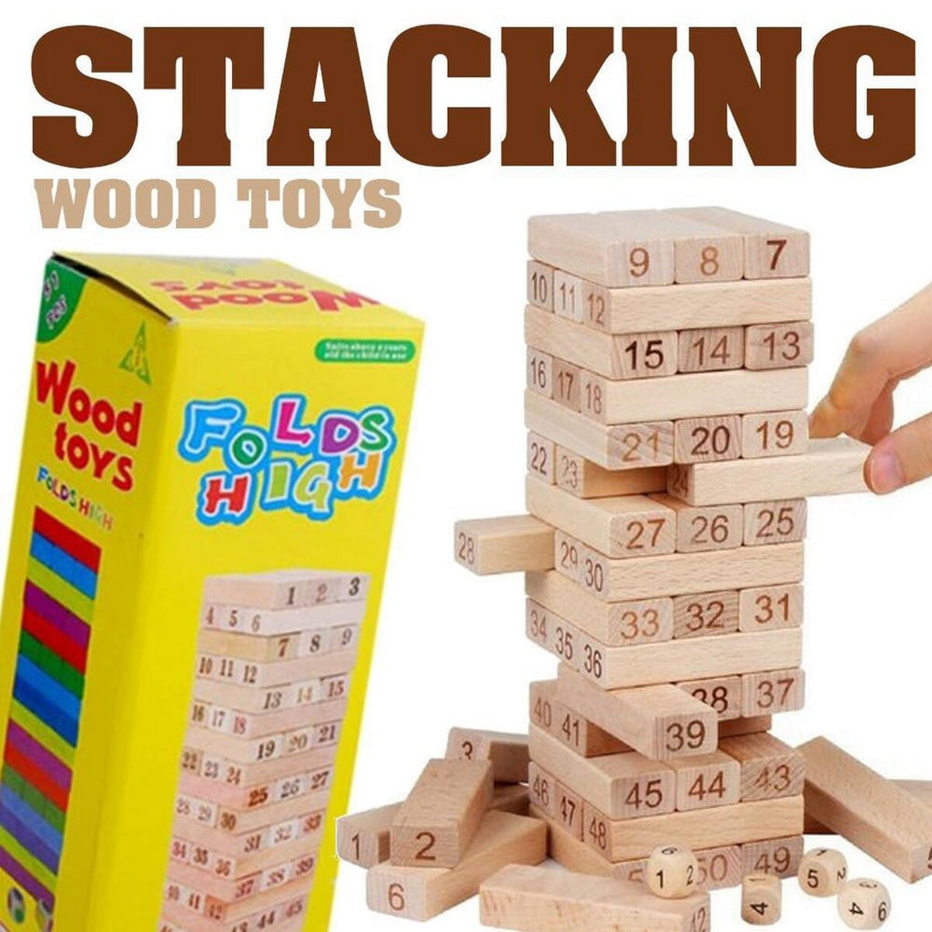 Jenga wooden stacking game blocks KidosPark
