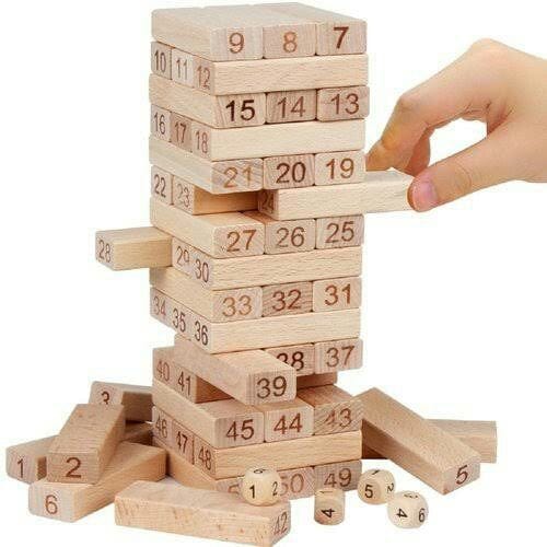 Jenga wooden stacking game blocks KidosPark