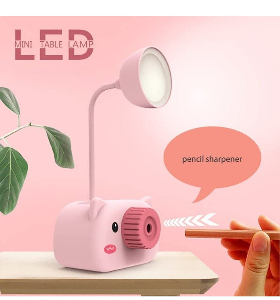 Kid's Delight: Rechargeable Mini LED Table Lamp with In-Built Sharpener and Pen/Pencil Holder Lamp KidosPark