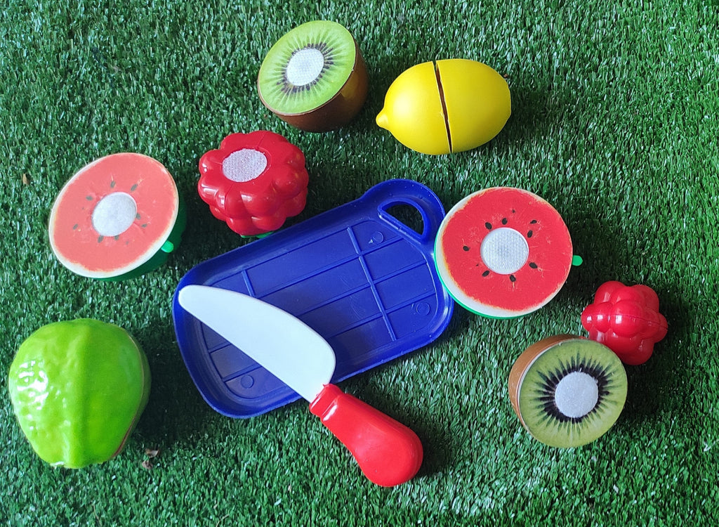 Learn and play fruit set for kids with a chopping board and knife Role play toys KidosPark