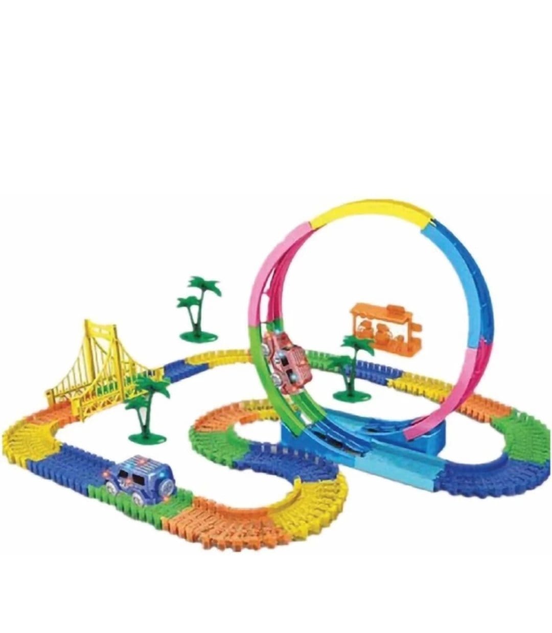 Foot Track Magic Magic tracks - 366 pieces- 18 feet track -Bend Flex & Glow Racetrack w ...