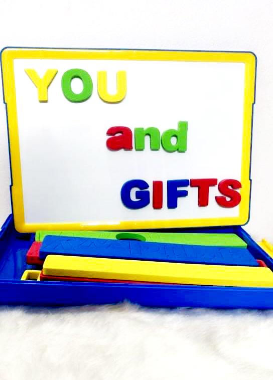 Magnetic alphabet box with white writing board Educational toy KidosPark