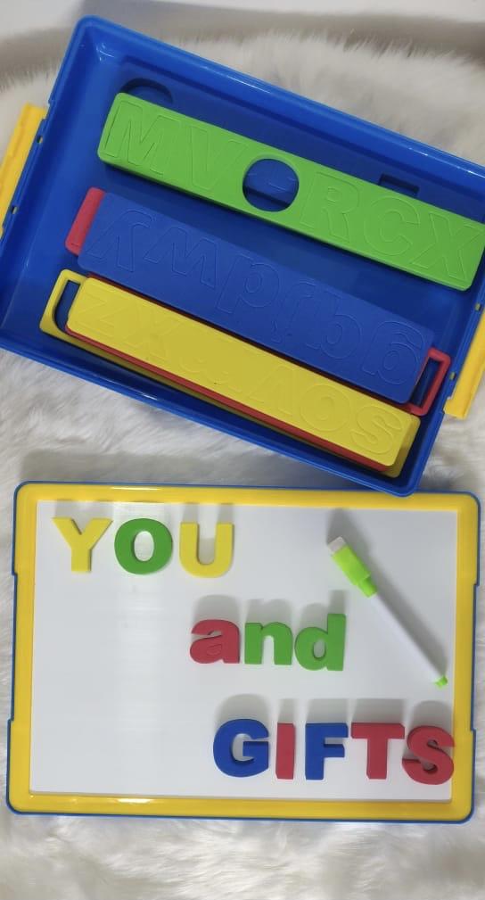 Magnetic alphabet box with white writing board Educational toy KidosPark