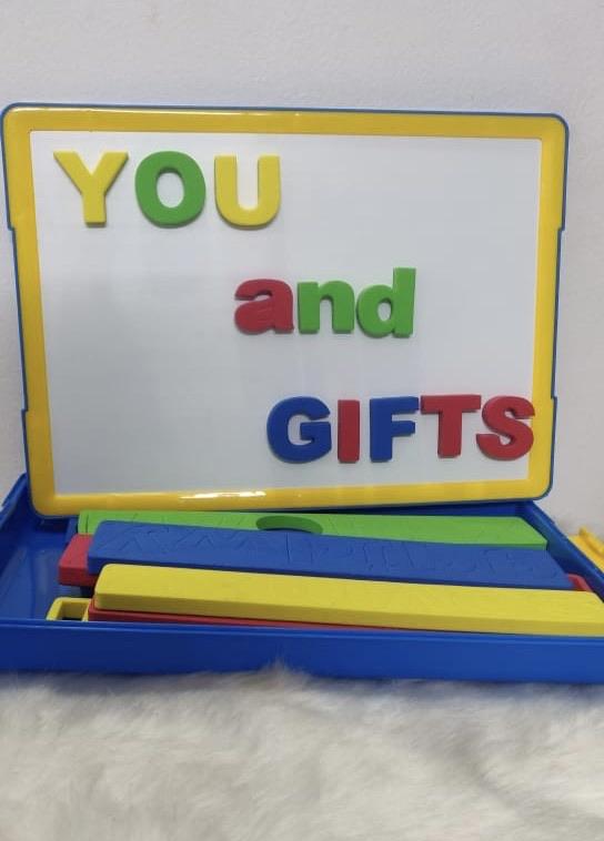 Magnetic alphabet box with white writing board Educational toy KidosPark