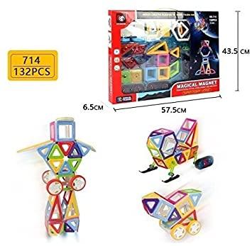 Magnetic Tiles - 132 pcs of Magnetic Building Tile, Creative Learning Educational toy for Kids blocks KidosPark
