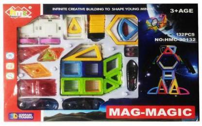Magnetic Tiles - 132 pcs of Magnetic Building Tile, Creative Learning Educational toy for Kids blocks KidosPark