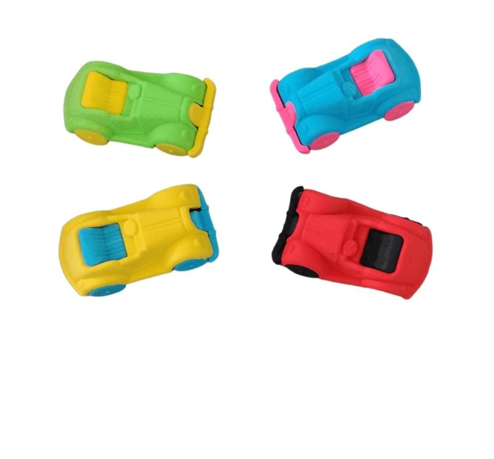 Mini Car shaped erasers for return gift - Pack of 4 stationery KidosPark
