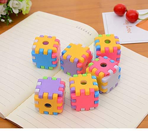 Multicolored Dice shaped Puzzle Sharpener (Pack of 4) stationery KidosPark