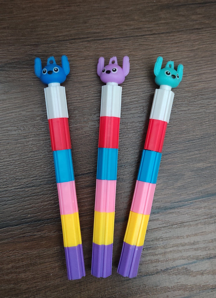 Multicolored fancy gel pens with a cute character - Pack of 3 stationery KidosPark