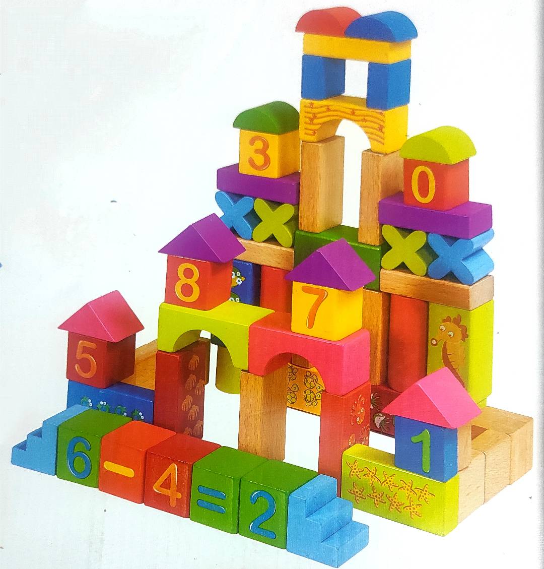 Premium 60-Piece Wooden Building block Set for Creative Minds | Educat ...