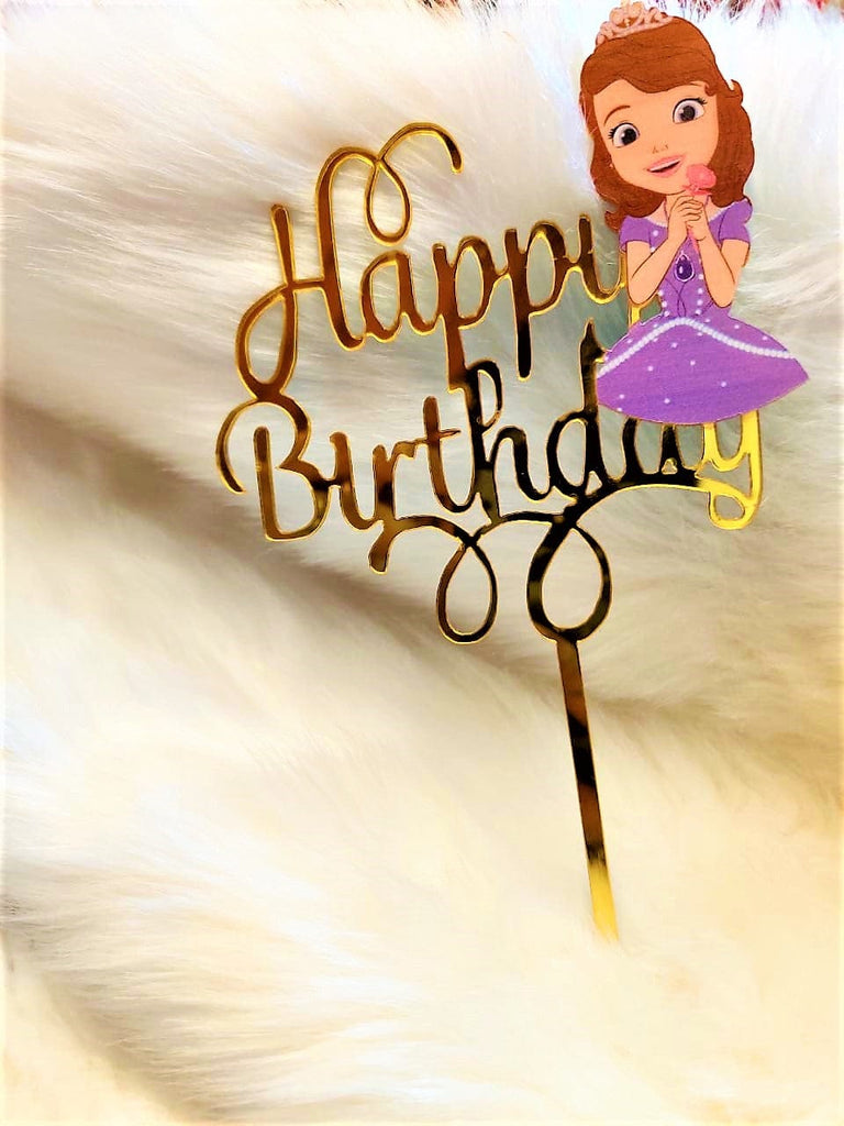 Princess theme based Happy Birthday Cake Topper Cake Topper KidosPark
