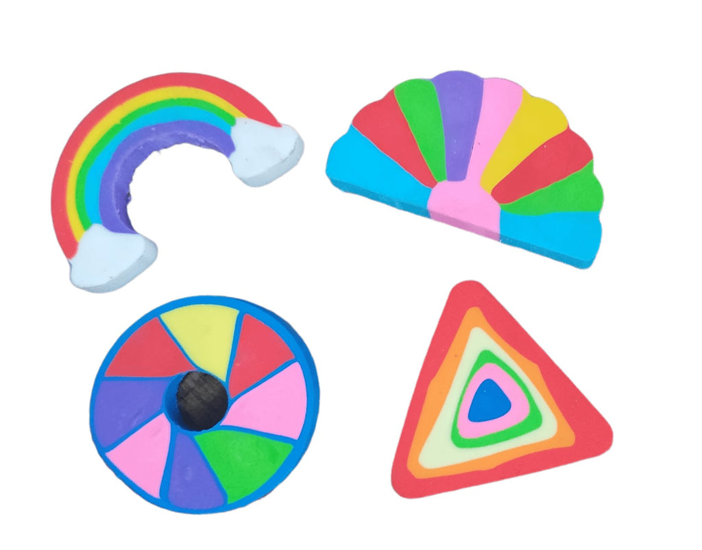 Rainbow erasers for return gift - Pack of 4 stationery KidosPark
