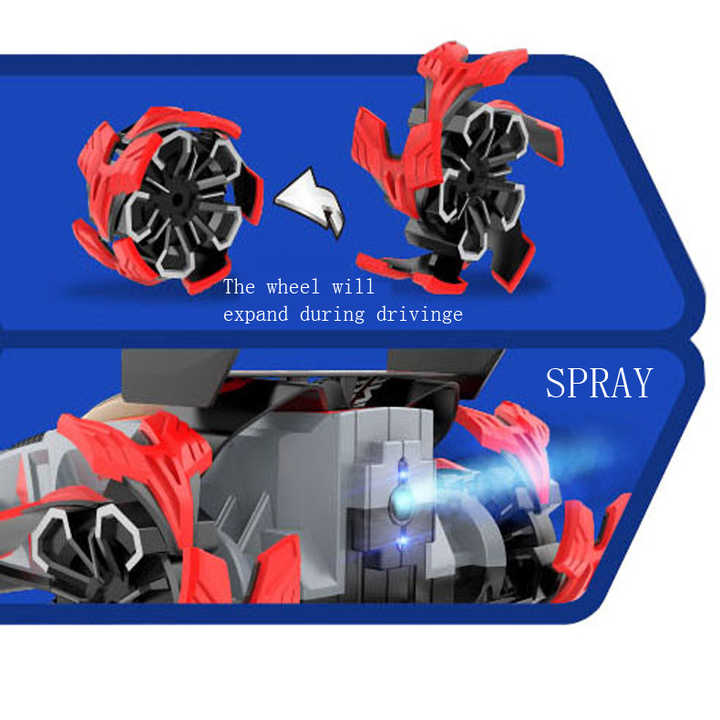 Rc Spray Stunt Truck Led 2.4G Remote Control Car Buggy Music Lights Remote controlled Toys KidosPark