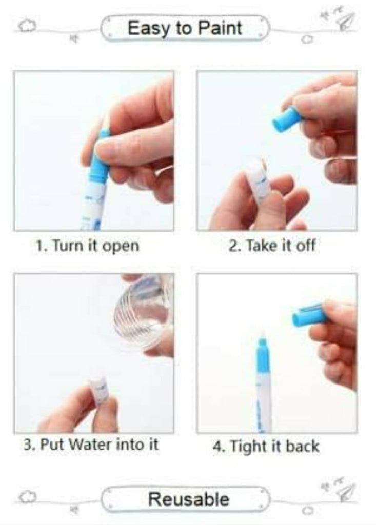 Reusable Magic water coloring book Art and Crafts KidosPark