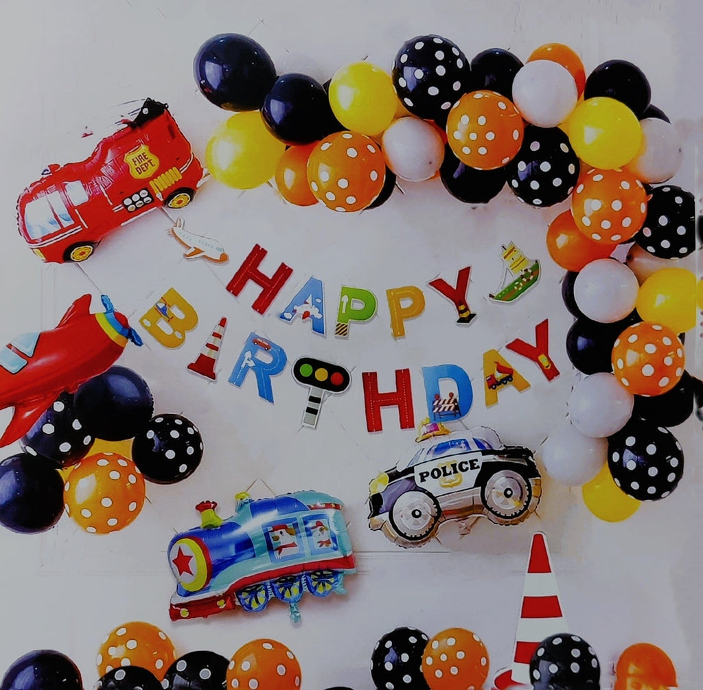 Rev Up the Fun: Beautiful Transport/Car Theme Birthday Decoration Kit for a Memorable Celebration Birthday Party D≈Ωcor KidosPark