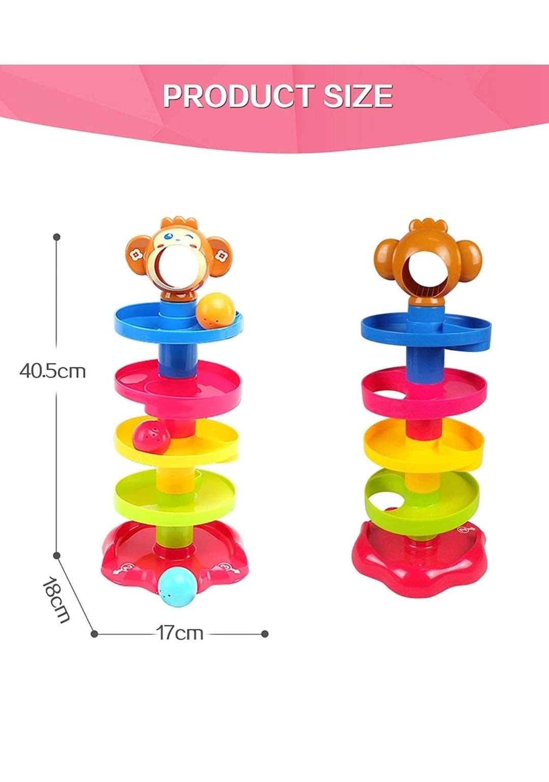 Rolling and Swirling ball drop tower ramp for babies and toddlers ...