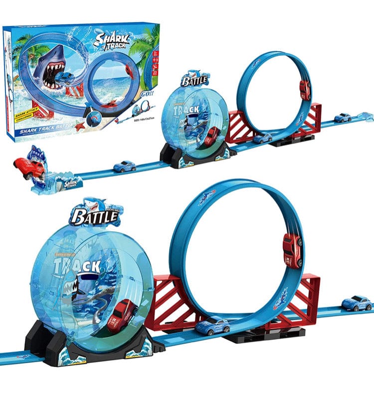 Shark Theme 360 Degrees Mini Pull Back Orbit Car Toy Racing Track Toy Cars and Car Tracks KidosPark