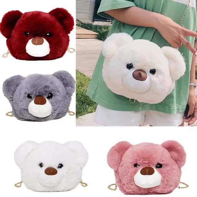 Soft fur animal shaped Picnic/ Casual sling bag Bags and Pouches KidosPark