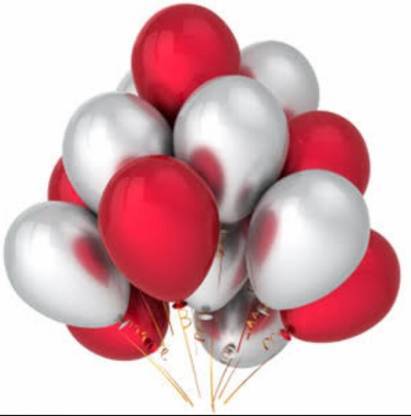 Stunning Red and Silver Metallic Balloon Set for Memorable Party Decor - Pack of 50, 12 Inches Balloons KidosPark