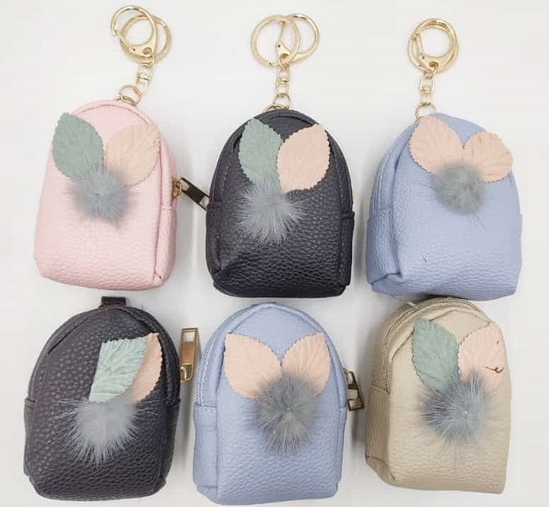 Stylish mini zipper coin pouch with key chain Bags and Pouches KidosPark