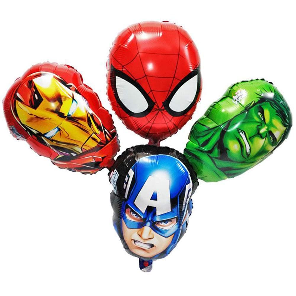 Superhero face Foil Balloon 4pcs Set Birthday Party DŽcor KidosPark