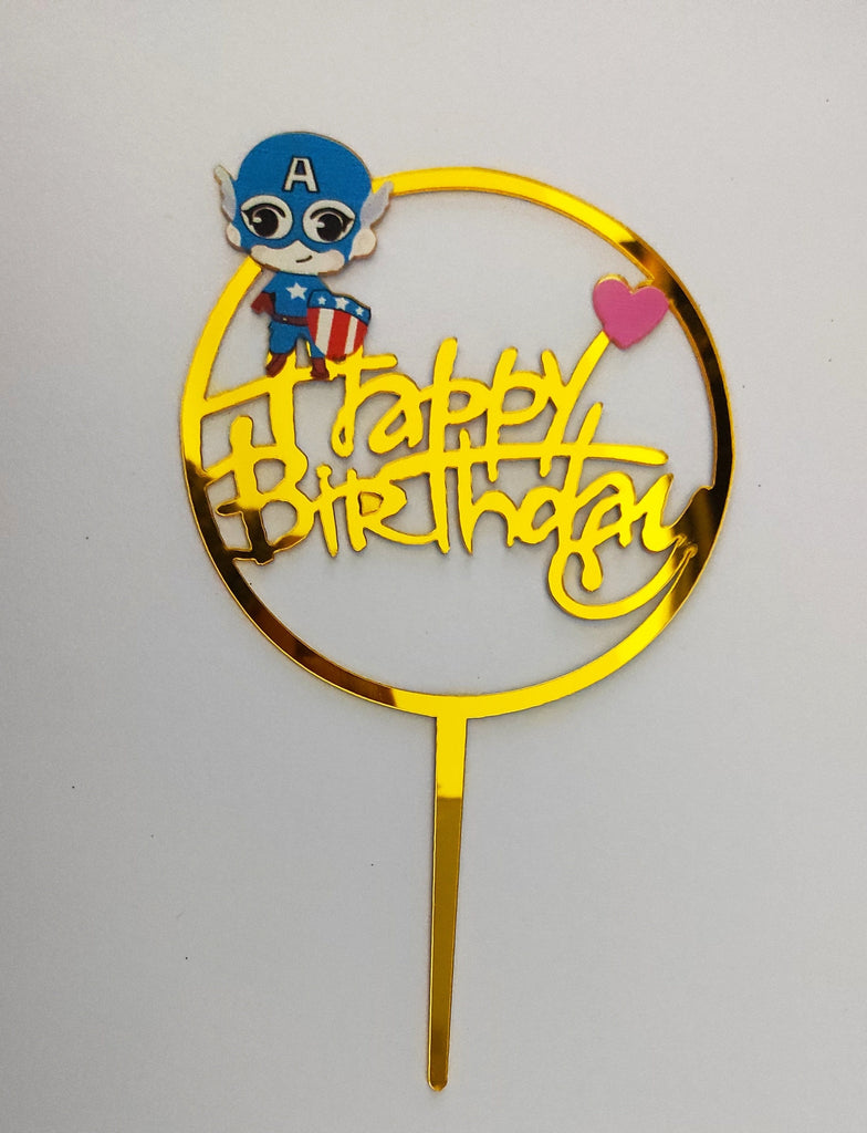 Superhero theme based Happy Birthday Cake Topper Cake Topper KidosPark