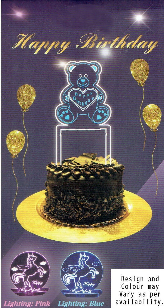 Teddy Bear LED Happy Birthday Cake Topper Cake Topper KidosPark