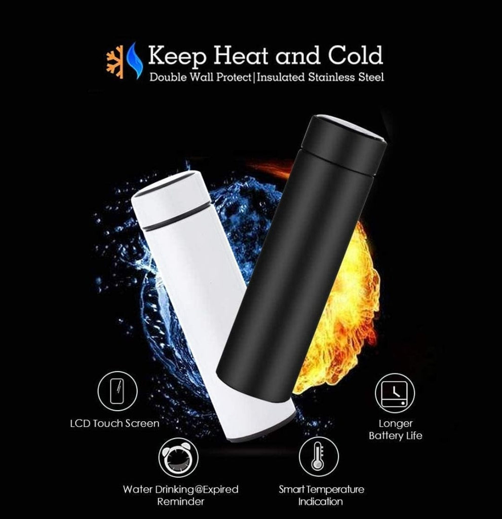 Temperature display Stainless steel bottle with a cup/ Gym Bottle/ School bottle for kids - 500 ml Bottles and Sippers KidosPark