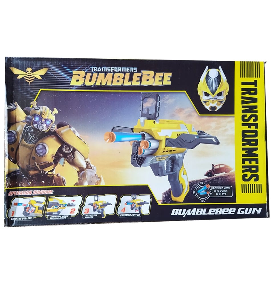 Transformer Bumblebee soft bullet blaster gun with mask Toy KidosPark