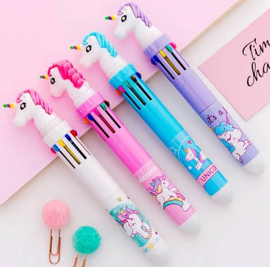 Unicorn 10 in 1 Ball point roller pen stationery KidosPark