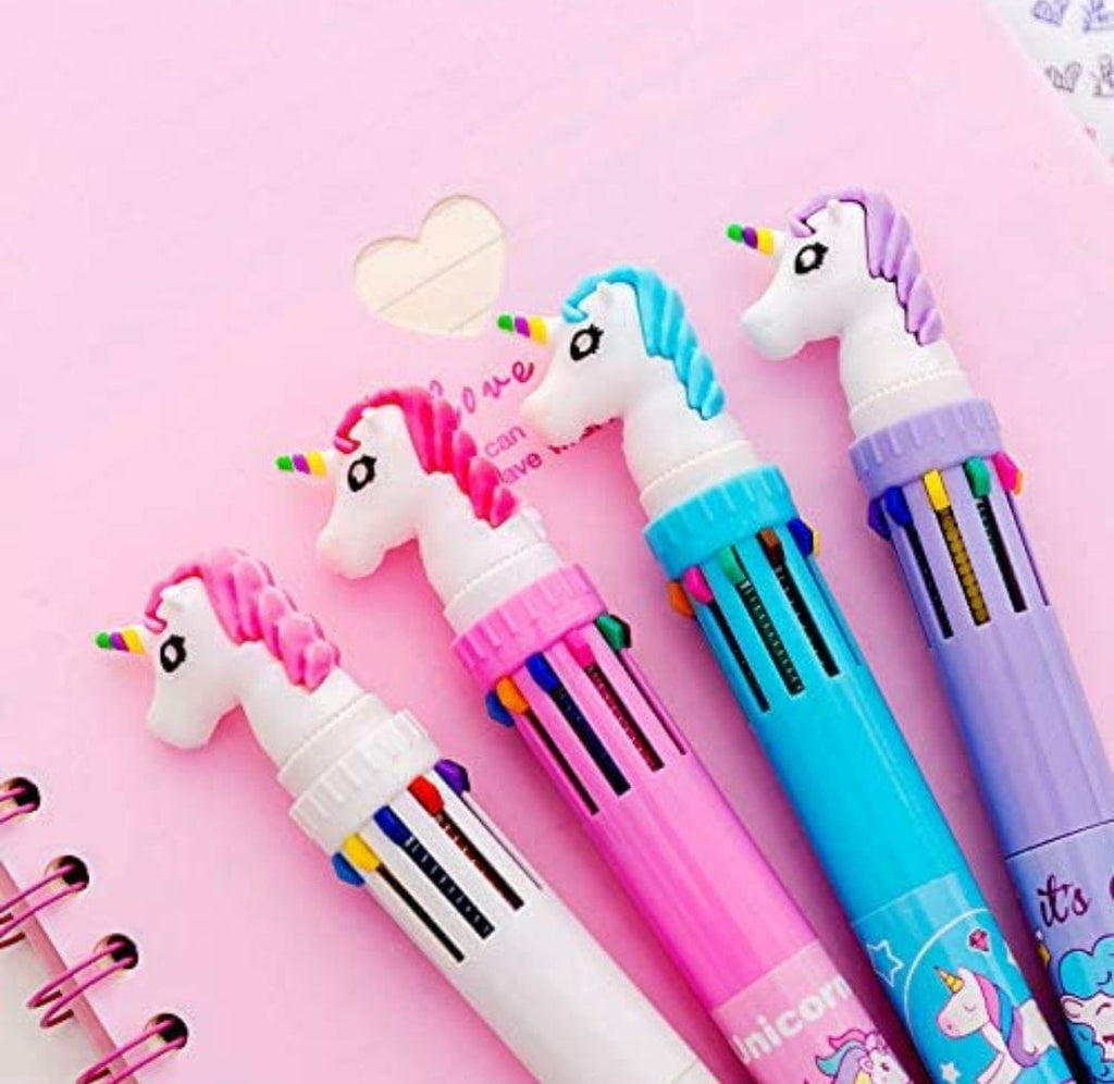 Unicorn 10 in 1 Ball point roller pen stationery KidosPark