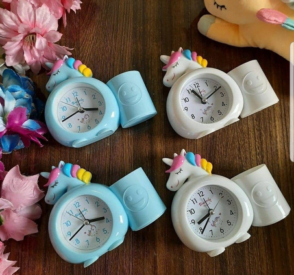 Unicorn design table top Alarm Clock with Pen Holder clock KidosPark