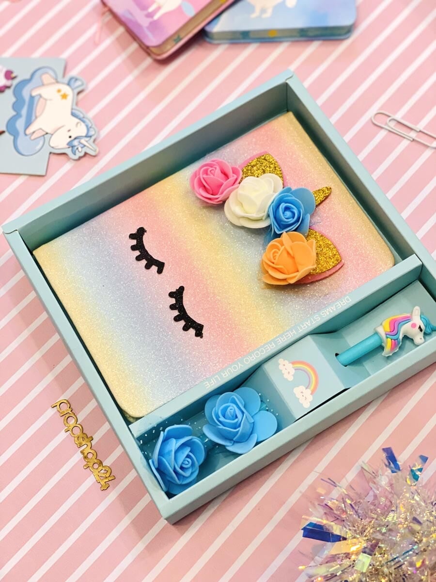 Unicorn Diary and pen Gift pack – Kidospark - Main Image