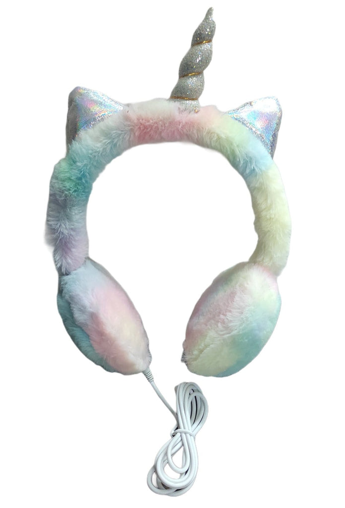 Unicorn fur Headphones with Earmuffs Headphones KidosPark