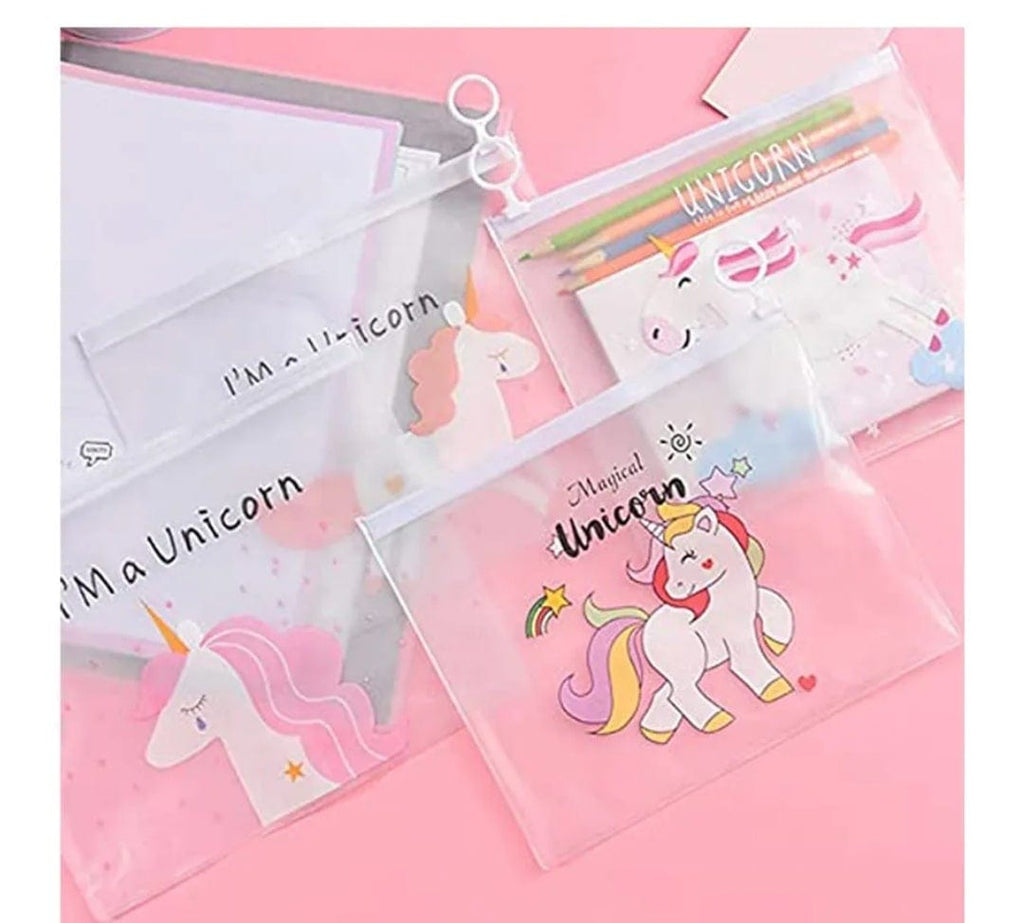 Unicorn PVC Document Bag File Folder/ Pencil Case /Stationery Holder/ Organizer Bags and Pouches KidosPark